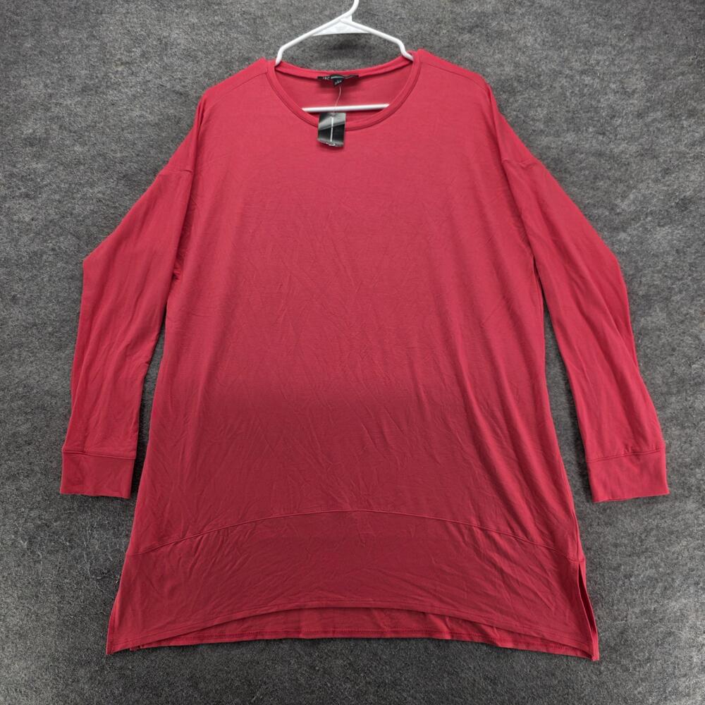 I.N.C. International Concepts Tunic Womens L Pink Long Sleeve Relaxed Fit
